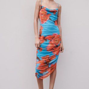 Zara | Draped Printed Tulle Dress